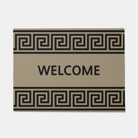 Elegant Grieks patroon op Beige Welkom Doormat Deurmat (Voorkant)