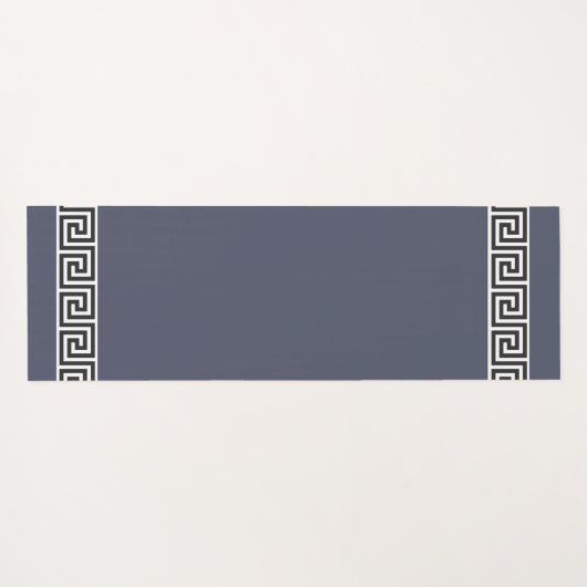 Elegant Grieks patroon op monogrammed Grey Yogamat (Achterkant (horizontaal))