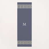 Elegant Grieks patroon op monogrammed Grey Yogamat (Voorkant)