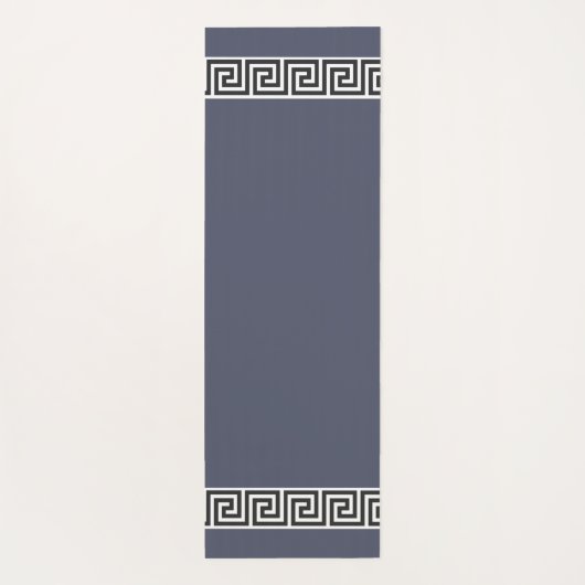 Elegant Grieks patroon op monogrammed Grey Yogamat (Achterkant)