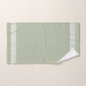 Elegant Grieks Patroon op Sage Green Bad Handdoek (Handdoek)