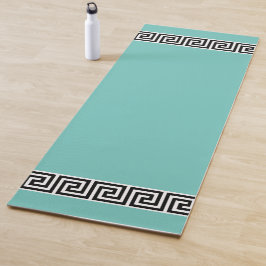 Elegant Grieks patroon op turquoise Yogamat