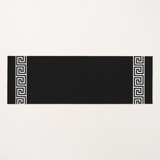 Elegant Grieks patroon op zwart Yogamat (Voorkant (horizontaal))