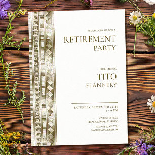 Elegant Grieks pensioneringsfeest Kaart