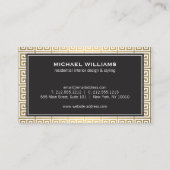 Elegant Grieks sleutelpatroon in faux goud / wit Visitekaartje (Achterkant)