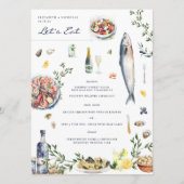 Elegant Grieks thema | Geïllustreerde mediterrane Menu (Voorkant)