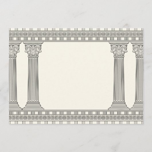 Elegant Grieks Toga Verjaardagsfeest met Tempel Kaart (Achterkant)