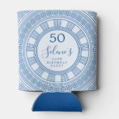 Elegant Grieks verjaardagsfeest met aangepaste kle Blikjeskoeler (Achterkant)