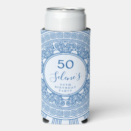 Elegant Grieks verjaardagsfeest met aangepaste kle Seltzer Blikjeskoeler