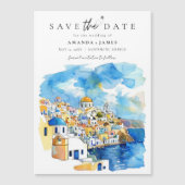 Elegant Griekse Bestemming Trouwdatum Reserveren Magnetische Uitnodiging (Voorkant)