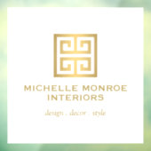 Elegant Griekse Sleutel Designer Logo Goud/Wit Raamsticker (Vel 3)