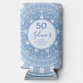 Elegant Griekse verjaardagsfeest met aangepaste kl Seltzer Blikjeskoeler (Achterkant)