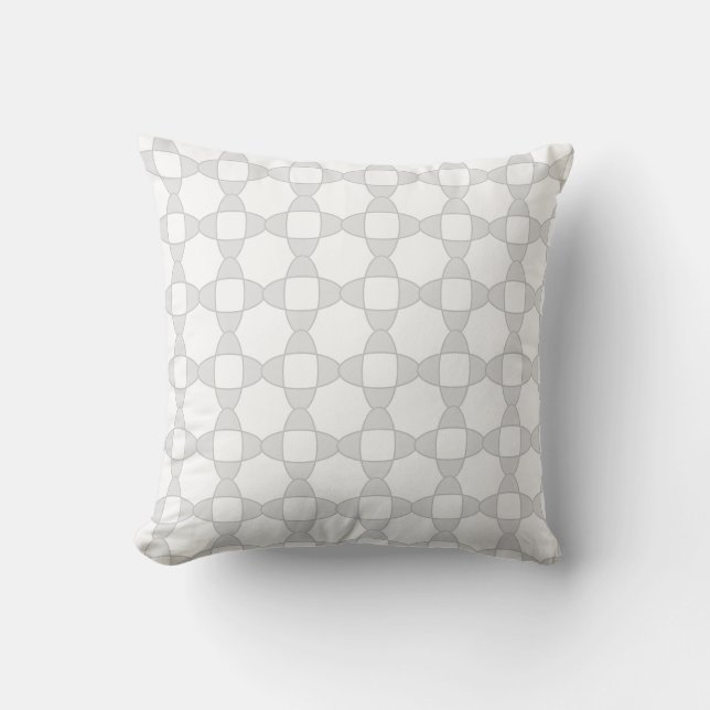 Elegant grijs abstract geometrisch vormpatroon kussen (Voorkant)