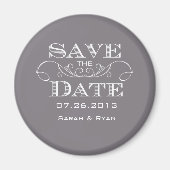 Elegant grijs Bewaar de Datummagneet Magneet (Voorkant)