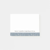 Elegant grijs blad op blauw post-it® notes (Voorkant)