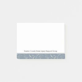 Elegant grijs blad op  blauw post-it® notes