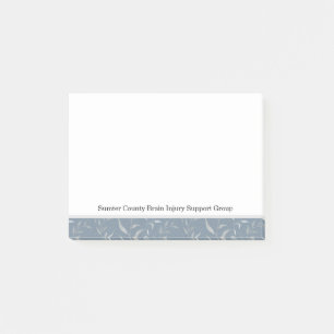 Elegant grijs blad op blauw post-it® notes