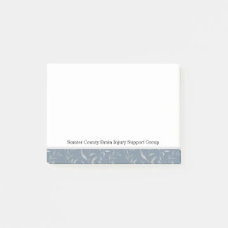 Elegant grijs blad op  blauw post-it® notes