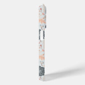 Elegant grijs blauw bloemmotief Case-Mate iPhone case (Achterkant / Rechts)