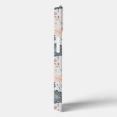 Elegant grijs blauw bloemmotief Case-Mate iPhone case (Achterkant / Rechts)