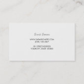 Elegant grijs blauw modern FAUX zilver gestreept Visitekaartje (Achterkant)