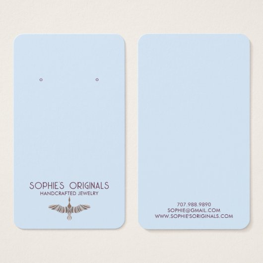 Elegant Grijs Blauw Vogel Logo Visitekaartje (Voorkant /achterkant)