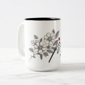 Elegant Grijs Bloemen Mama Mok Gift (Voorkant links)