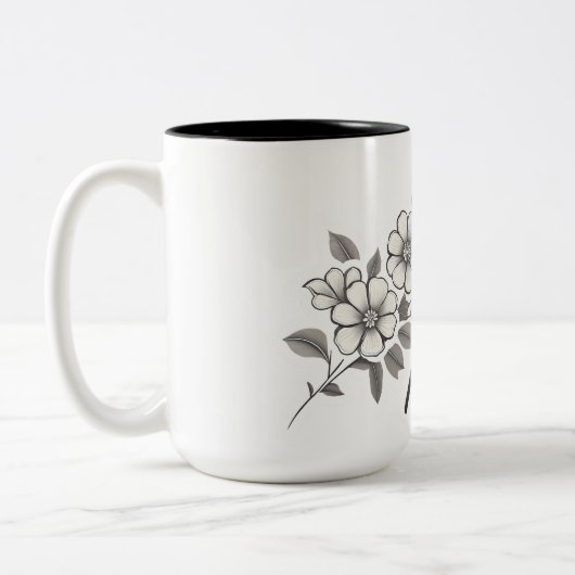 Elegant Grijs Bloemen Mama Mok Gift (Links)