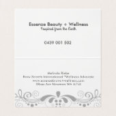 Elegant Grijs Bloemen Swirls Kant Visitekaartje (Binnenkant ongevouwen)