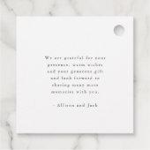 Elegant grijs bloemenbruiloft dank u bedankjes labels (Achterkant)