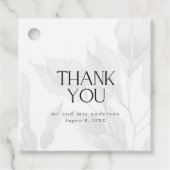 Elegant grijs bloemenbruiloft dank u bedankjes labels (Voorkant)