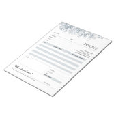 Elegant Grijs Bloemenlijn Zakelijke Factuur Sjablo Notitieblok (Schuin)