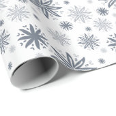 Elegant grijs bloemmotief cadeaupapier (Rol Hoek)