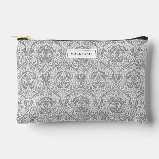 Elegant grijs bloempatroon etui (Voorkant)