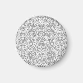 Elegant grijs bloempatroon magneet