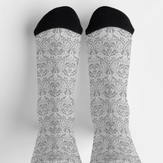 Elegant grijs bloempatroon sokken (Top)