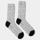Elegant grijs bloempatroon sokken (Rechts)