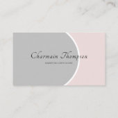 Elegant grijs Blush roze QR-code Met ons verbinden Visitekaartje (Achterkant)