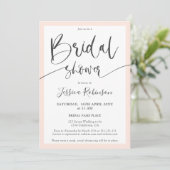 Elegant grijs blush roze script chic vrijgezellenf kaart (Staand voorkant)