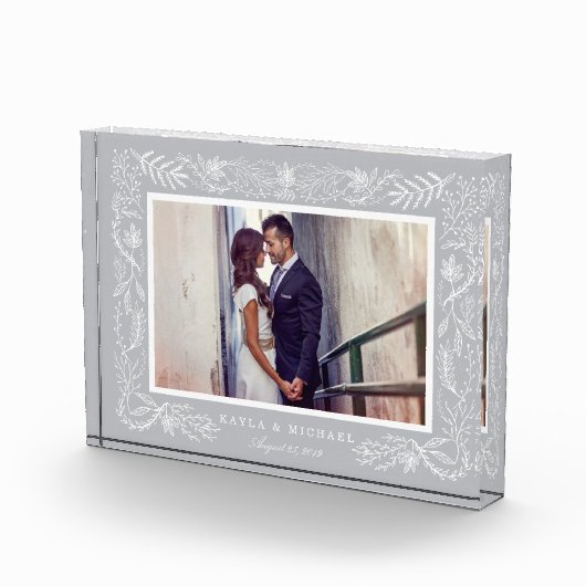 Elegant grijs botanisch Lijst | Weddenschap Fotoblokken (Rechts)