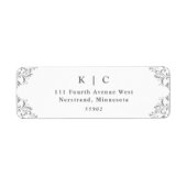 Elegant grijs bruiloft retour adres label (Voorkant)