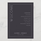 Elegant Grijs Ceremonieprogramma Programmakaart (Voorkant)