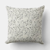 Elegant grijs contrastbladpatroon kussen (Voorkant)