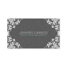 Elegant Grijs Damasks Wit  Kant Lijst