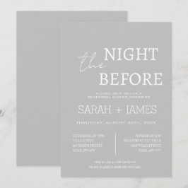 Elegant grijs de nacht voor het diner bruiloft kaart