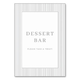 Elegant grijs dessertbar bord kaart