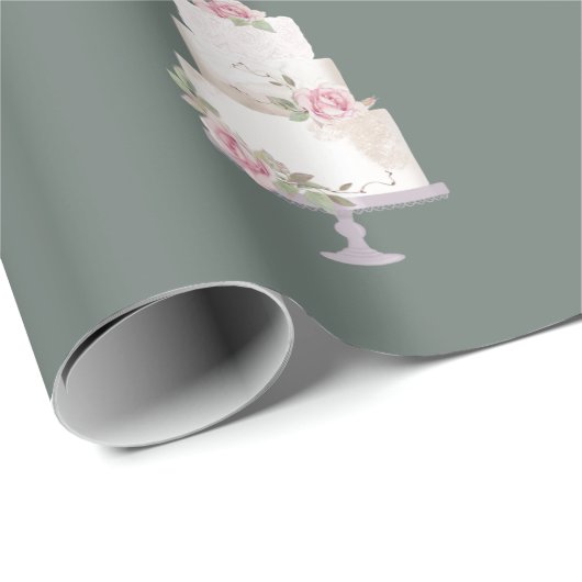 Elegant grijs drie tier cake cadeaupapier (Rol Hoek)