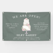 Elegant Grijs Drie Tier Cake Store Banner (Horizontaal)