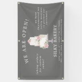 Elegant Grijs Drie Tier Cake Store Banner (Verticaal)