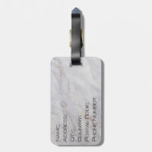 Elegant grijs en beige marmeren ontwerp bagagelabel (Achterkant verticaal)